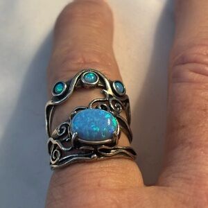 Israel 925 Silver Opal Ring  size 7